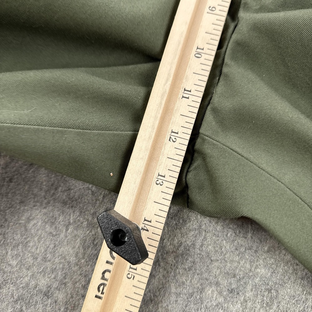 LL Bean Chino Pants Mens 42 Loden Army Green Pleated Standard Fit Unhemmed - Picture 12 of 15